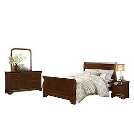 Queen Bed Dresser Mirror and 1 Nightstand