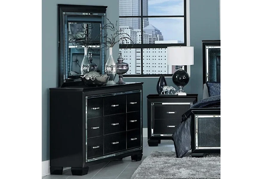 Allura Dresser and Mirror Set by Homelegance at A1 Furniture & Mattress