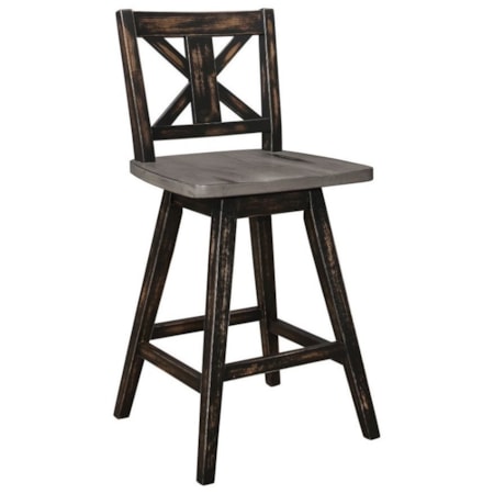 Counter height swivel barstool