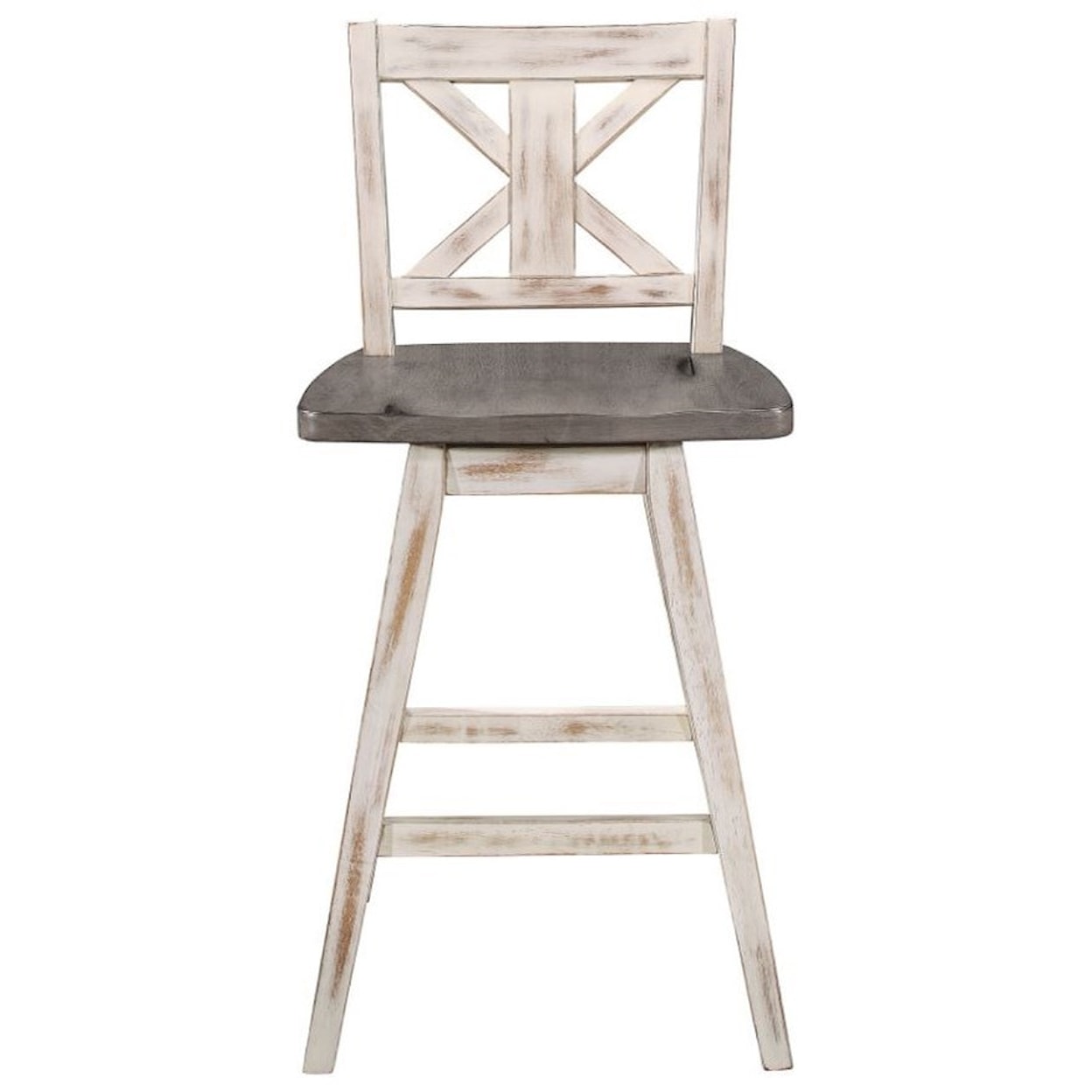 Home Style Neo White Counter Height Swivel Barstool