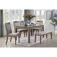 6-Piece Table and Chair Set with Bench