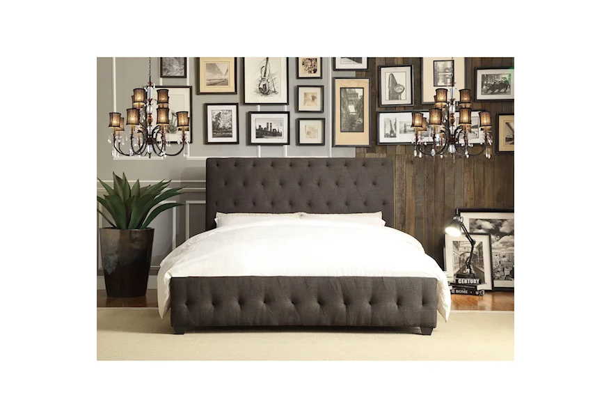Baldwyn Contemporary King Upholstered Sleigh Bed by Homelegance at A1 Furniture & Mattress