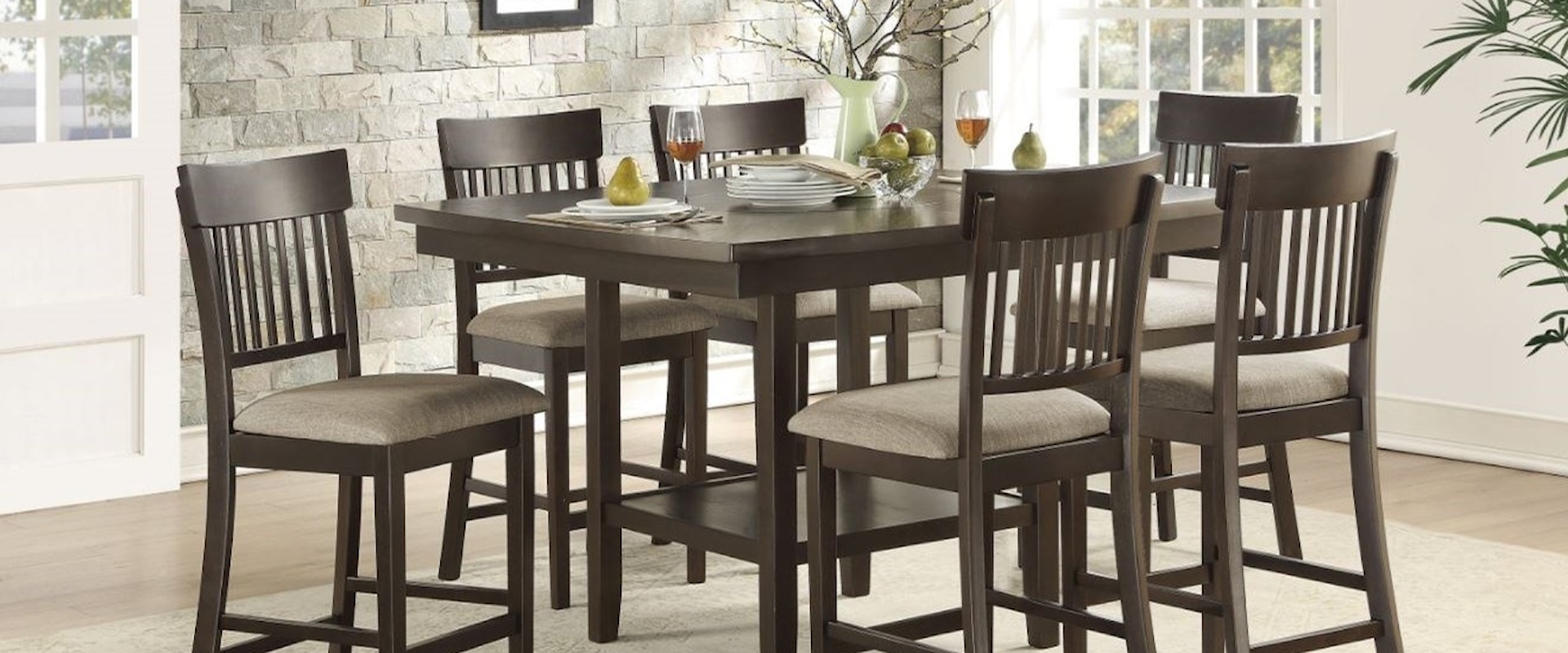 7-Piece Counter Height Table and Chair Set