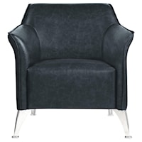 Contemporary Accent Chair with Metal Legs