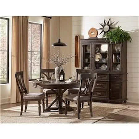 5-Piece Dining Set with Upholstered Chairs