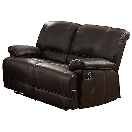 Double Reclining Love Seat with Pillow Arms