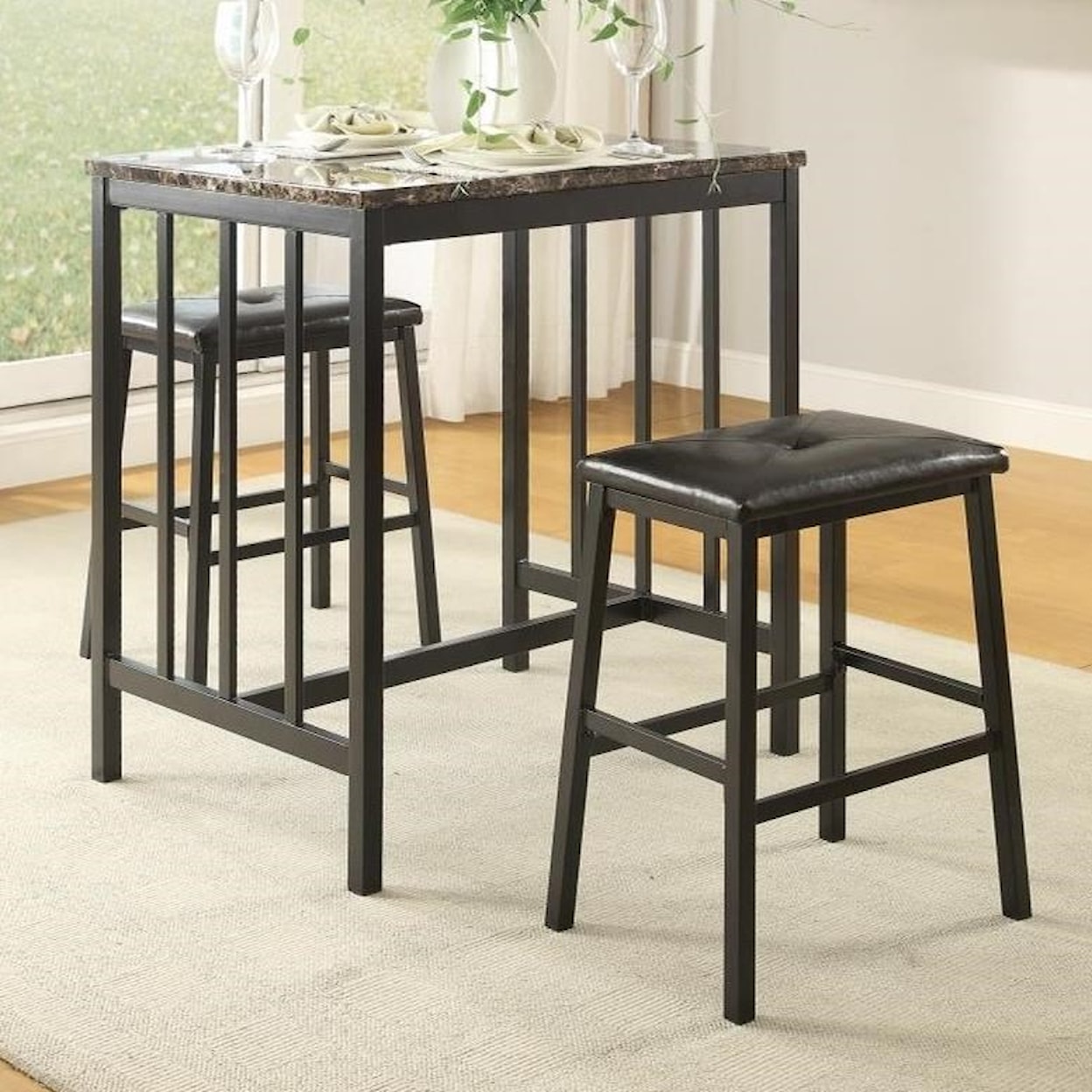 Homelegance Furniture Edgar 3-Piece Table & Chair Set