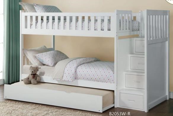 Homelegance Galen Twin Over Twin Staircase Storage Bunk Bed with