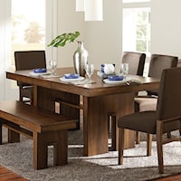 Contemporary Dining Table with Self-Storing Leaf