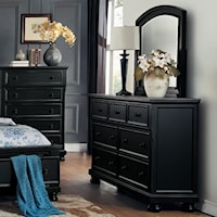 Transitional Dresser and Mirror Combination