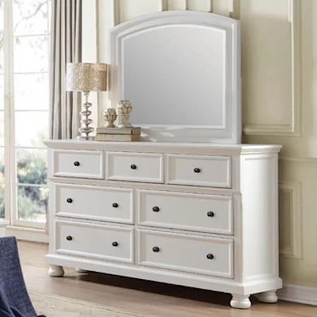 Transitional Dresser and Mirror Combination