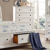 Transitional Chest of Drawers with Hidden Felt-Lined Drawer