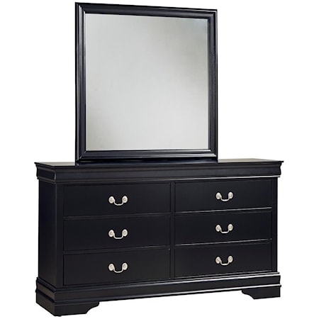 Dresser and Mirror Set