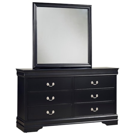 Dresser and Mirror Set