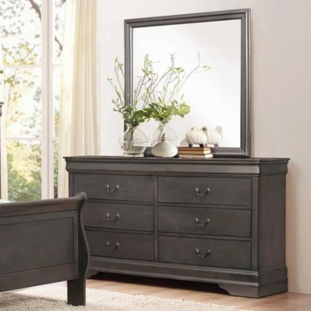 Dresser and Mirror Set