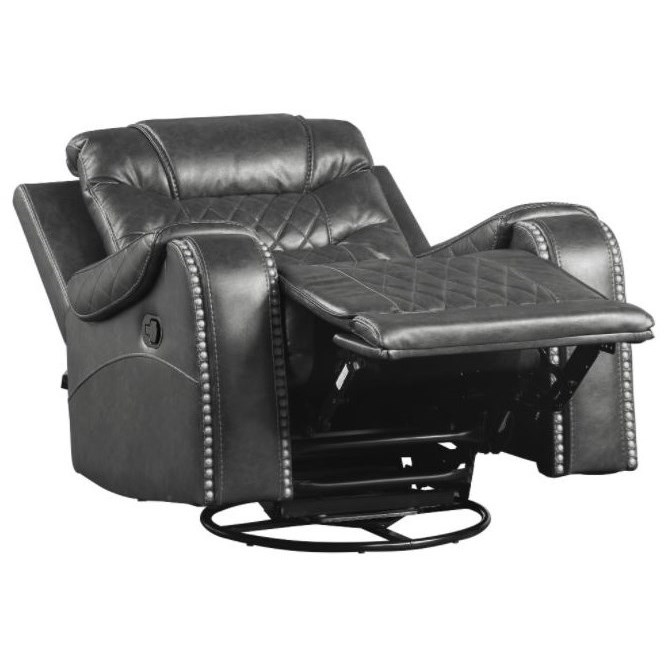 Homelegance Putnam 9405GY1 Transitional Swivel Glider Reclining Chair
