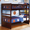 Home Style Cherry Twin Over Twin Bunkbed