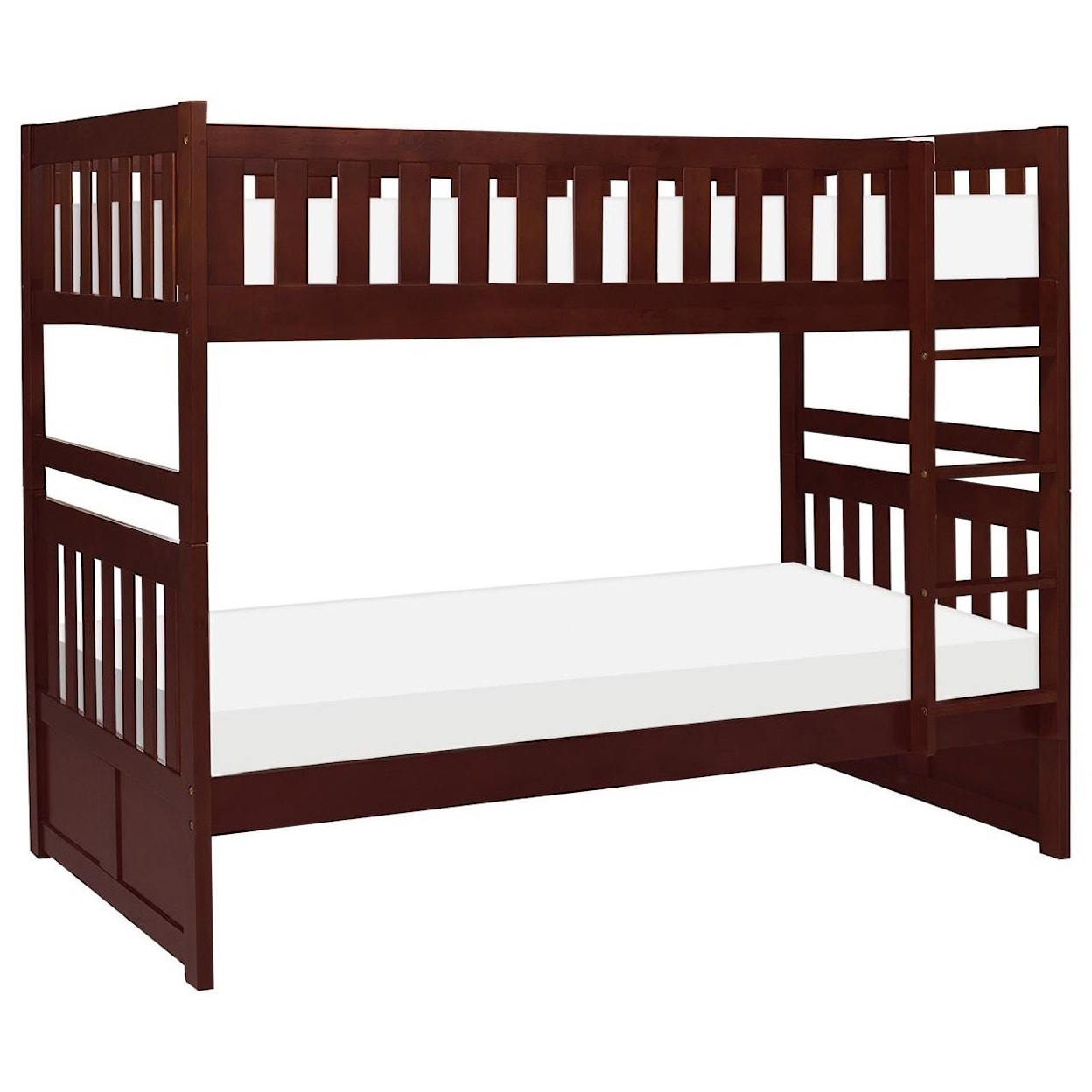 Home Style Cherry Twin Over Twin Bunkbed