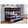 Home Style Cherry Twin Over Twin Trundle Bunk Bed
