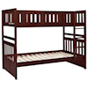 Home Style Cherry Twin Over Twin Bunkbed