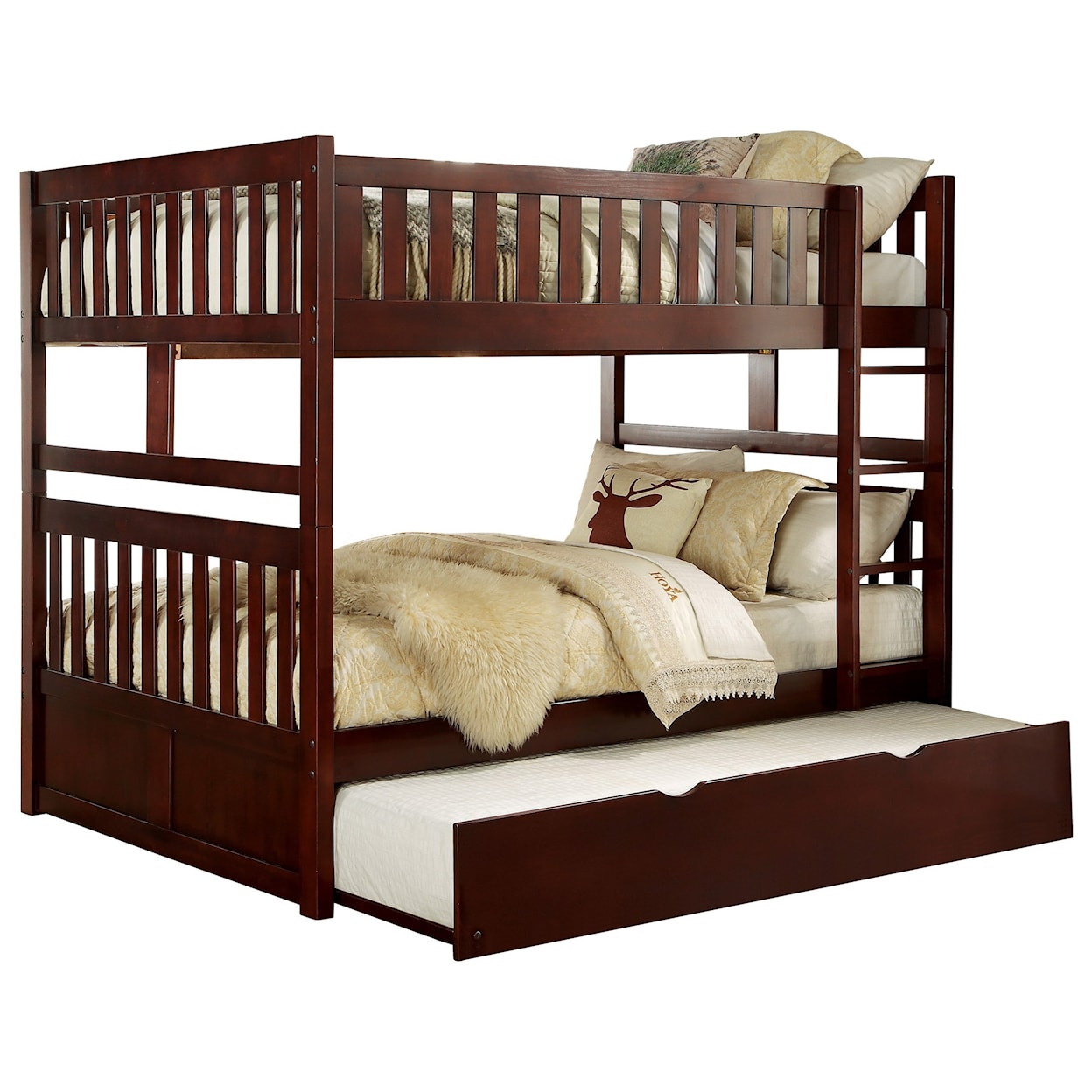 Homelegance Rowe Full Over Full Trundle Bunk Bed