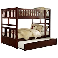 Casual Full Over Full Bunk Bed with Twin Trundle