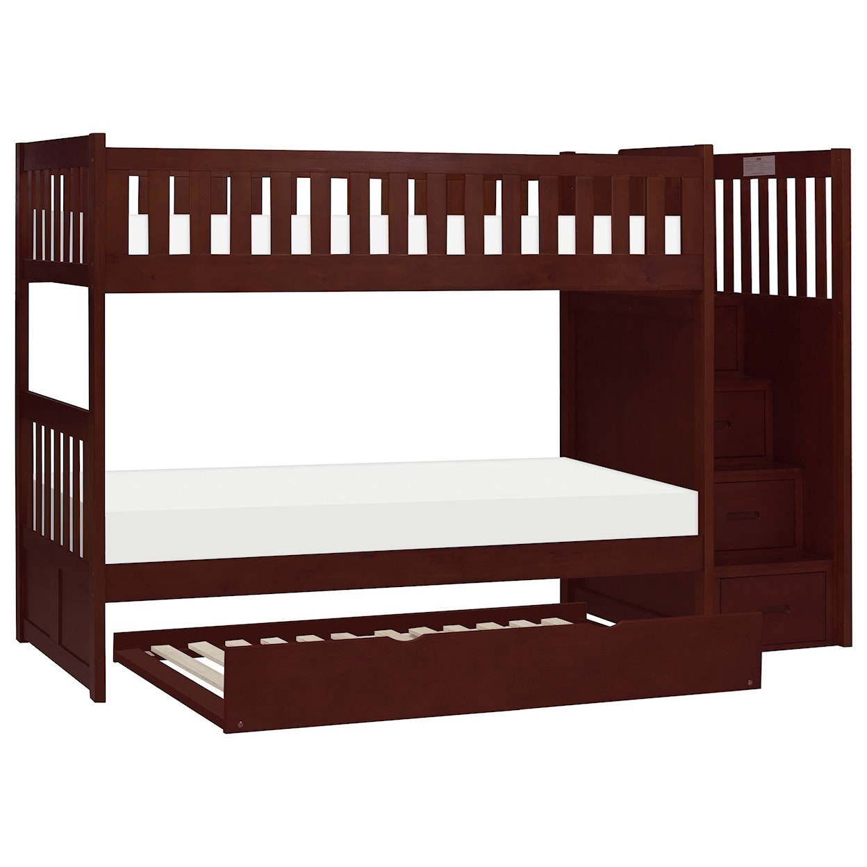 Homelegance Rowe Twin Over Twin Trundle Bunk Bed