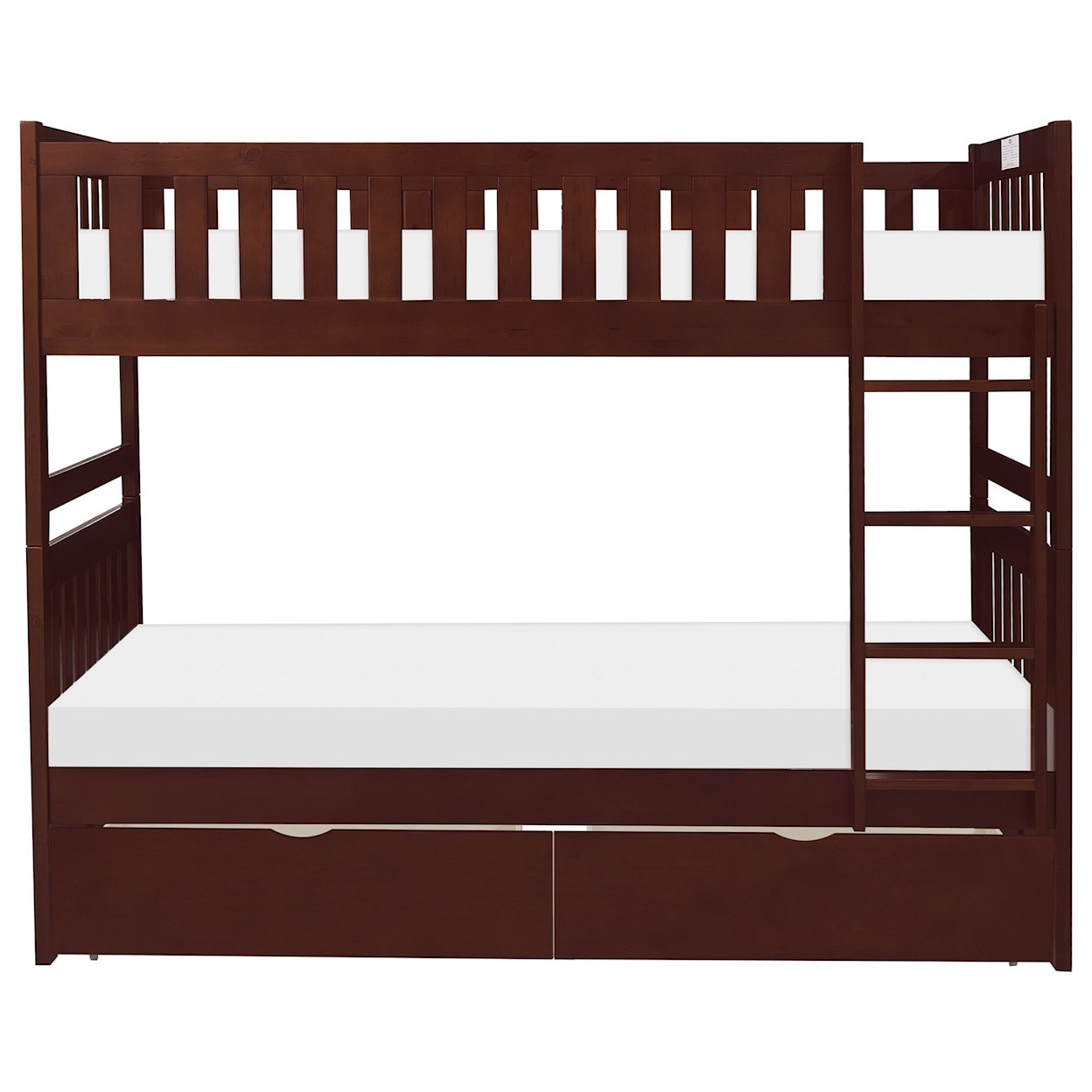 Homelegance Rowe Twin Over Twin Storage Bunk Bed