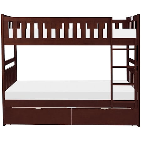 Twin Over Twin Storage Bunk Bed