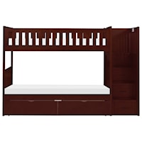 Casual Twin Over Twin Bunk Bed With Reversible Step Storage and Underbed Storage
