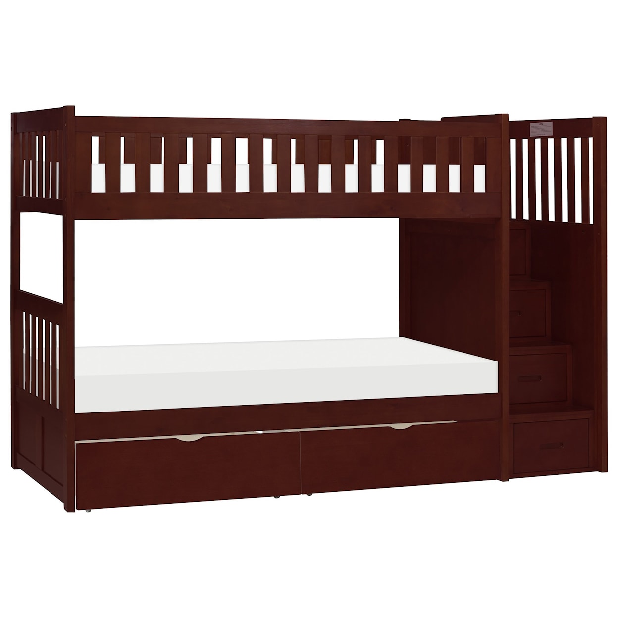 Homelegance Furniture Discovery Twin Over Twin Storage Bunk Bed