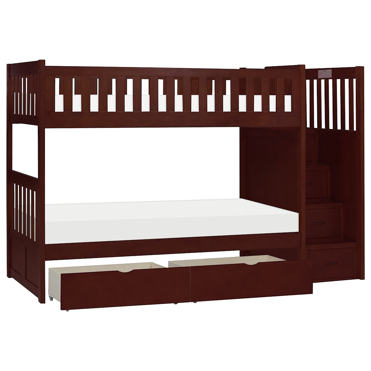 Homelegance Furniture Discovery Twin Over Twin Storage Bunk Bed