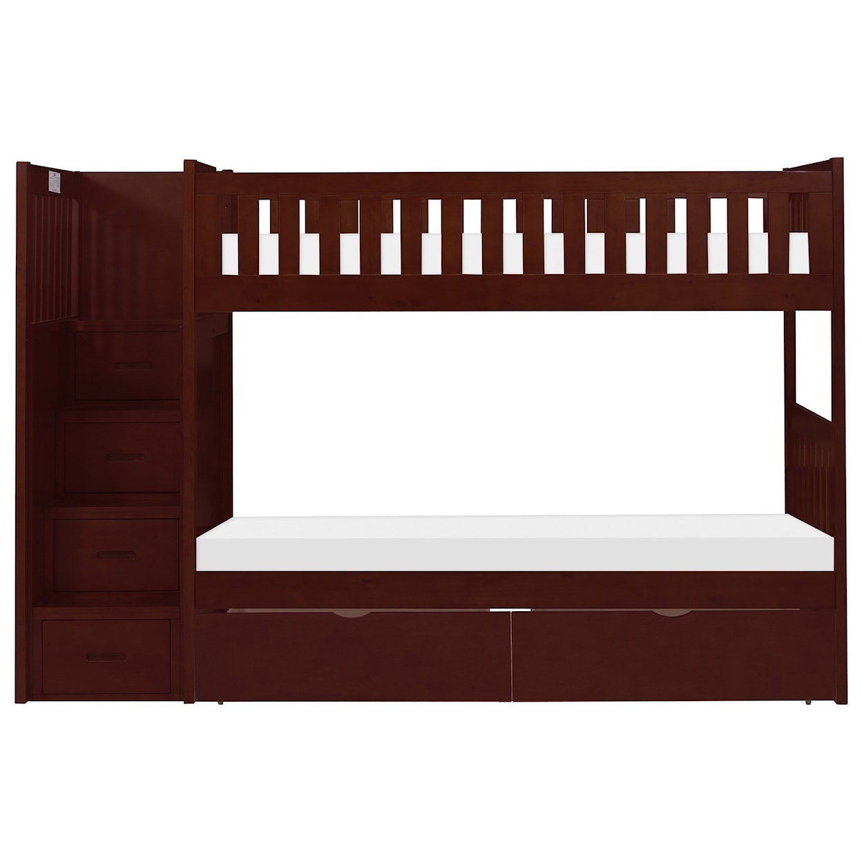 Homelegance Furniture Discovery Twin Over Twin Storage Bunk Bed