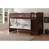 Home Style Cherry Twin Over Twin Bunk Bed w/ Stair Storage