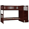 Home Style Cherry Twin Over Twin Bunk Bed w/ Stair Storage