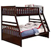 Home Style Cherry Twin Over Full Bunkbed