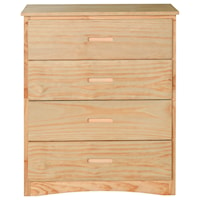Contemporary 4-Drawer Bedroom Chest with Cutout Handles