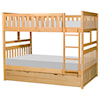 Home Style Natural Full Over Full Trundle Bunk Bed