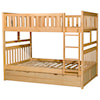 Home Style Natural Full Over Full Trundle Bunk Bed