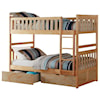 Homelegance Bartly Twin Over Twin Storage Bunk Bed