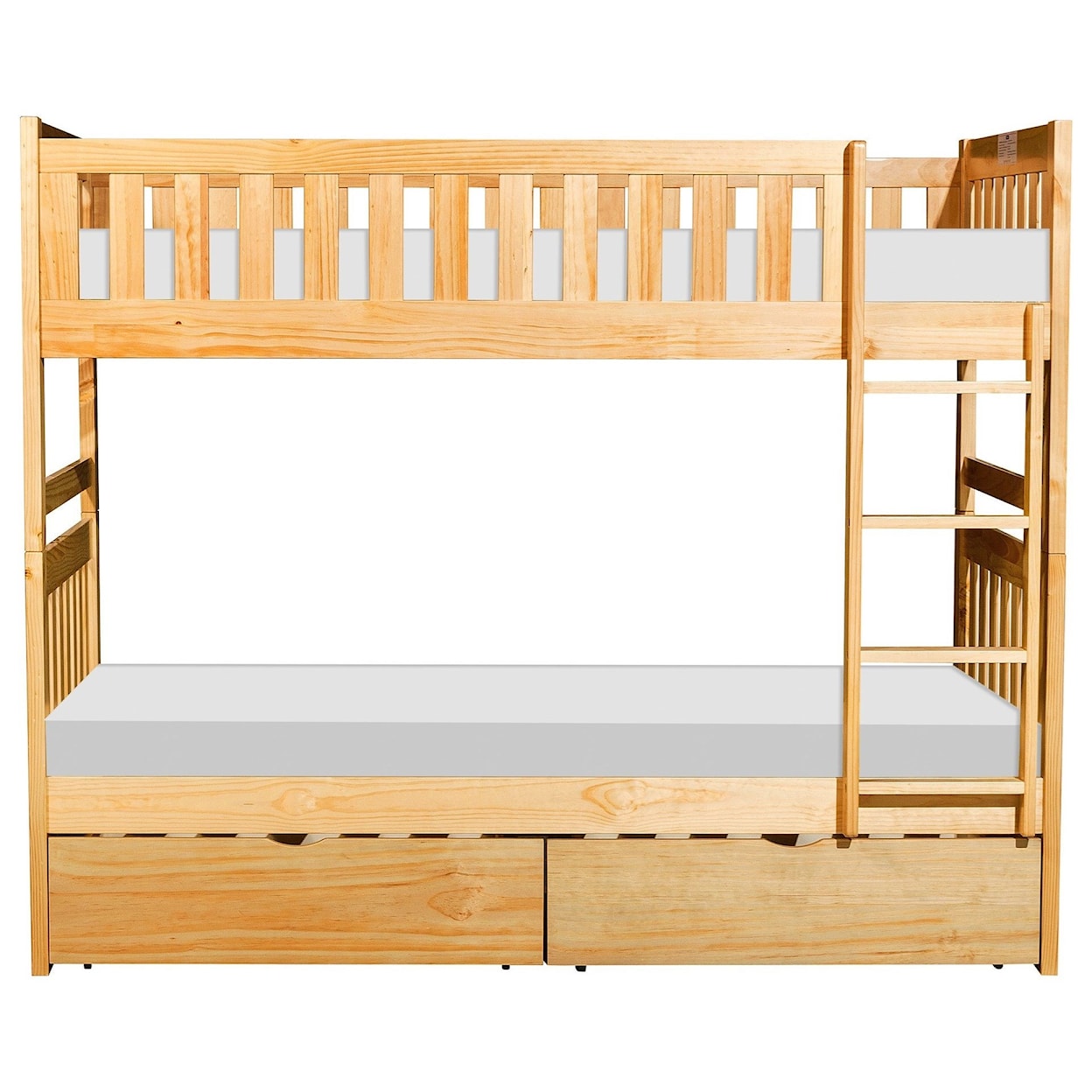 Homelegance Bartly Twin Over Twin Storage Bunk Bed