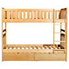 Home Style Natural Twin Over Twin Storage Bunk Bed