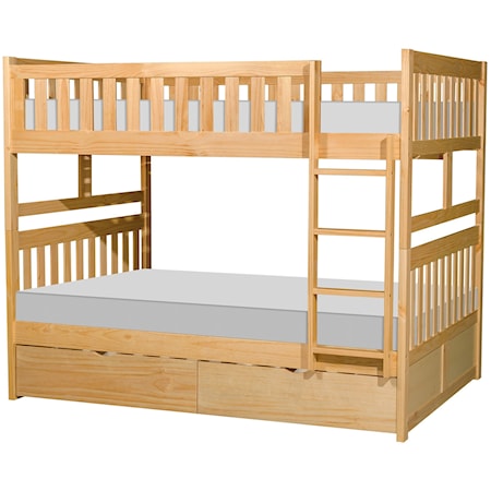 Full Over Full Storage Bunk Bed
