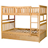 Home Style Natural Full Over Full Storage Bunk Bed