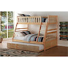 Home Style Natural Twin Over Full Trundle Bunk Bed