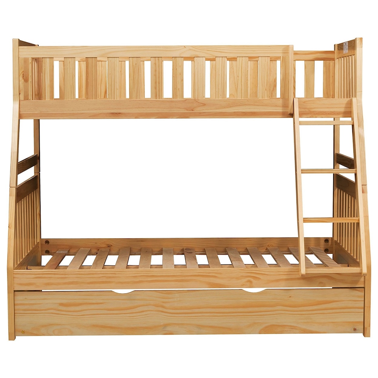 Home Style Natural Twin Over Full Trundle Bunk Bed