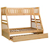 Home Style Natural Twin Over Full Trundle Bunk Bed