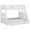 Home Style White Twin Over Full Trundle Bunk Bed