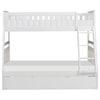 Home Style White Twin Over Full Trundle Bunk Bed