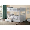 Home Style White Full Over Full Storage Bunk Bed